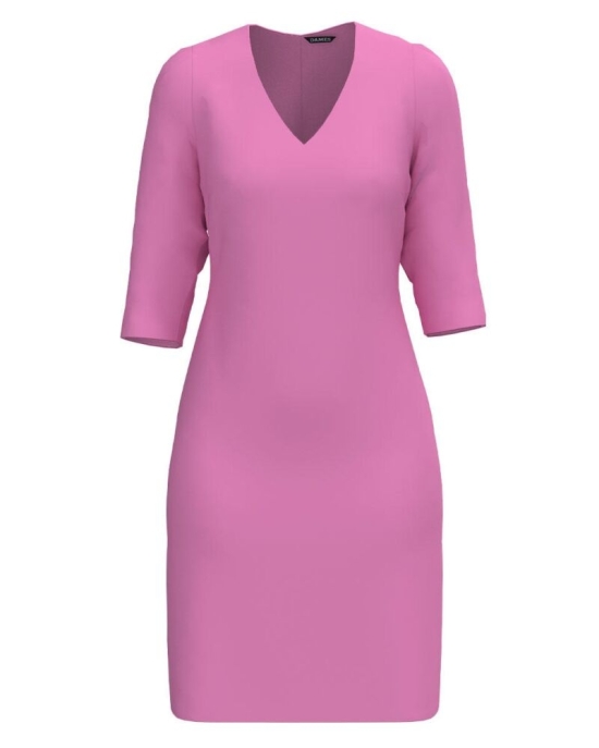 Rochie office roz cu decolteu in V CMD4577