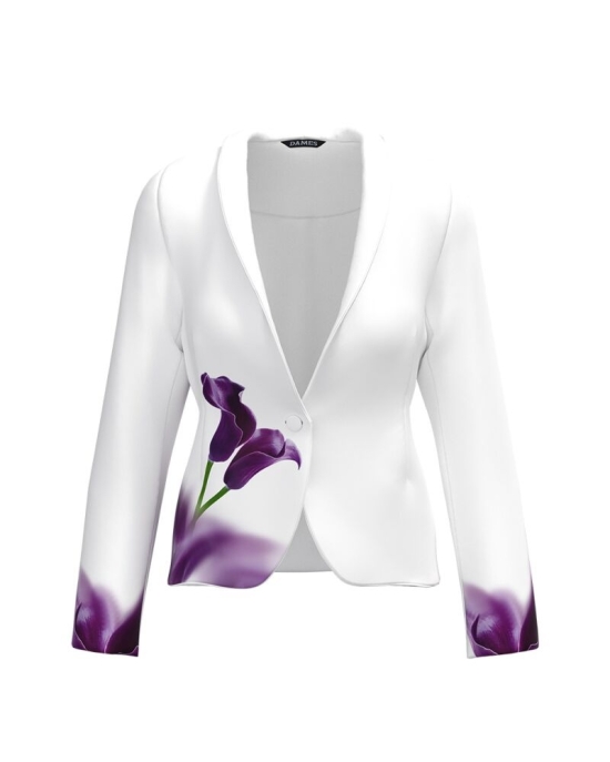 Sacou alb cambrat imprimat Cale CMD2448