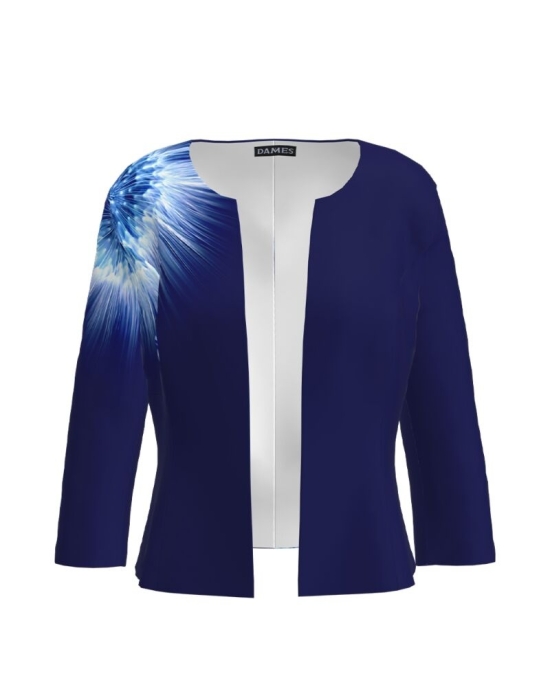 Sacou albastru cambrat imprimat digital CMD1235