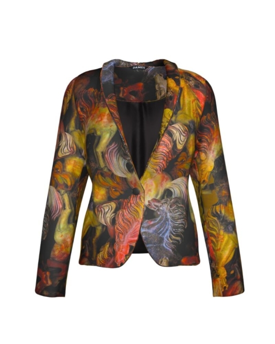 Sacou cambrat imprimat Abstract CMD277