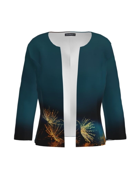 Sacou verde cambrat imprimat Picaturi de roua CMD2247