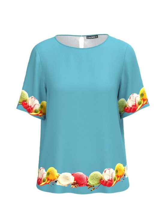 Bluza cu maneca scurta imprimata cu model inghetata CMD4508