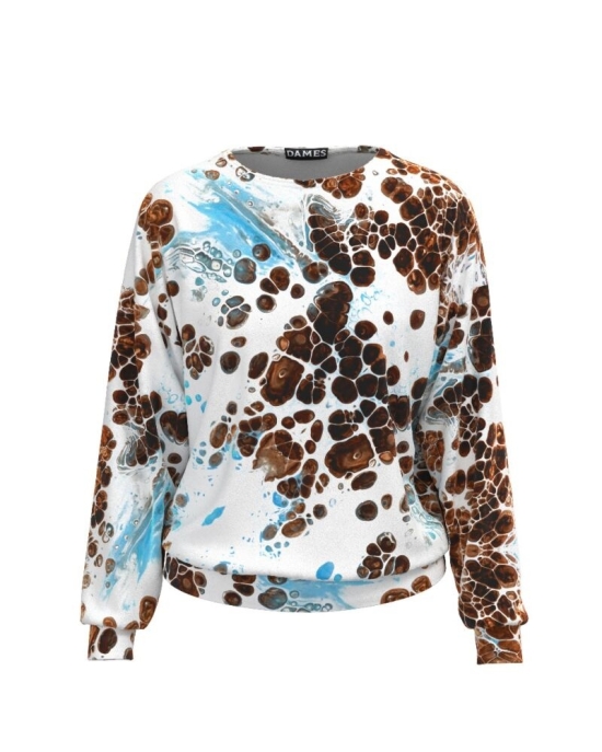 Bluza imprimata tip hanorac din catifea CMD479