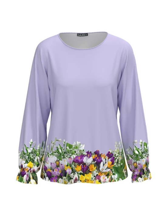 Bluza lila imprimata cu model Branduse CMD3945