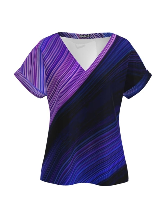 Bluza multicolora de vara cu maneca scurta CMD1147