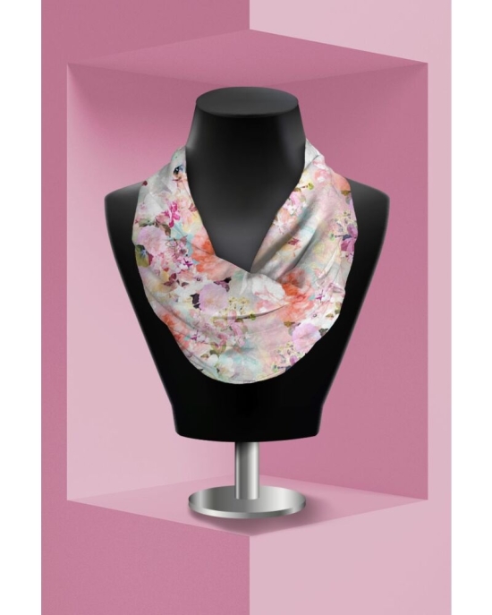 Esarfa circulara din catifea imprimata cu model floral CMD1550