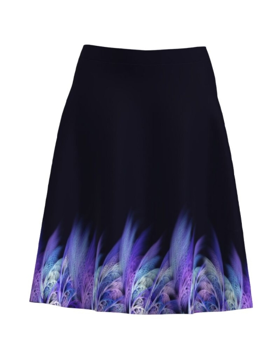 Fusta clos neagra imprimata cu model multicolor CMD3749