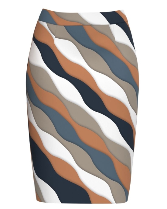 Fusta conica imprimata cu model multicolor CMD4638