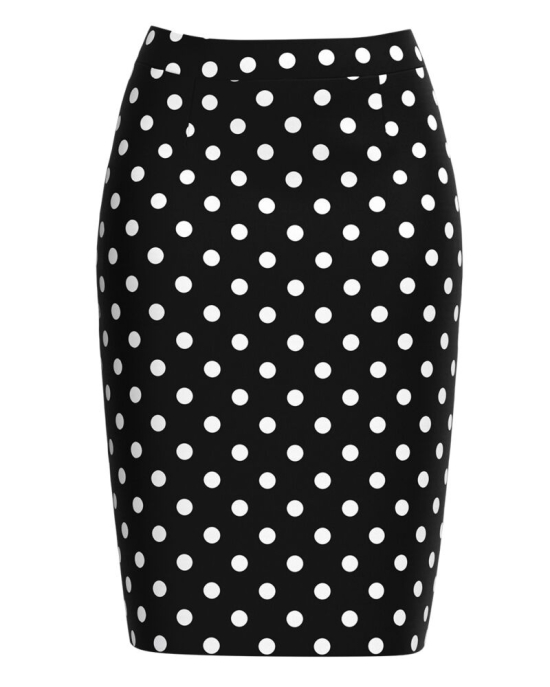 Fusta conica neagra imprimata cu model buline CMD1822