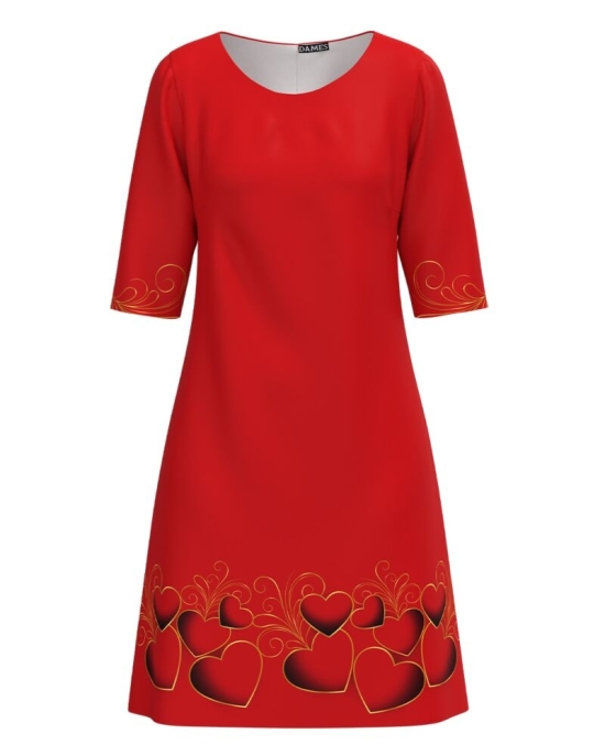 Rochie casual imprimata cu model inimi CMD3771