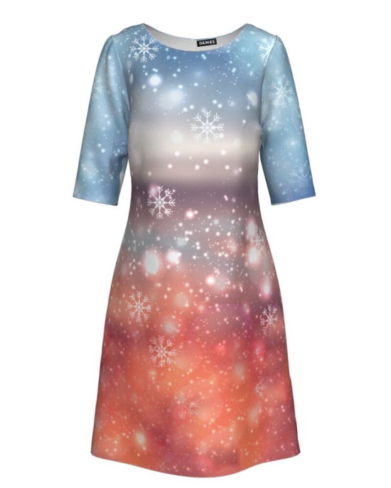 Rochie casual imprimata Snowflakes CMD298
