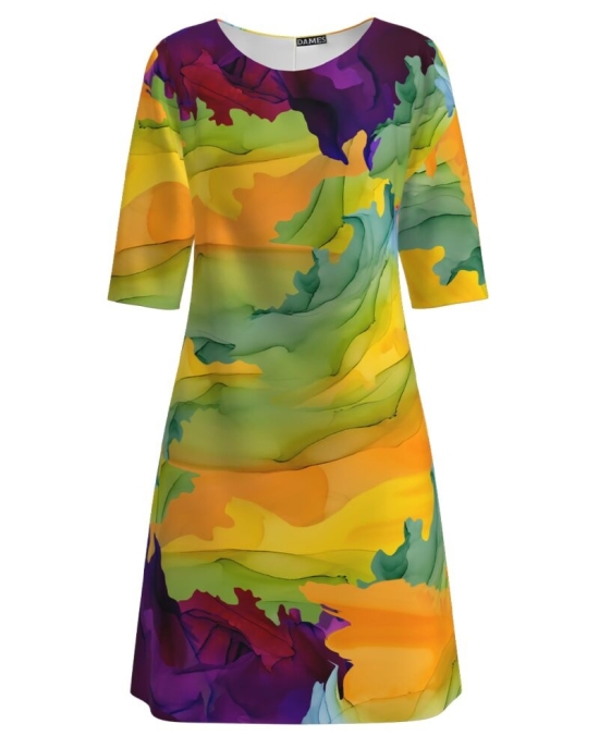 Rochie casual multicolora imprimata digital CMD1425