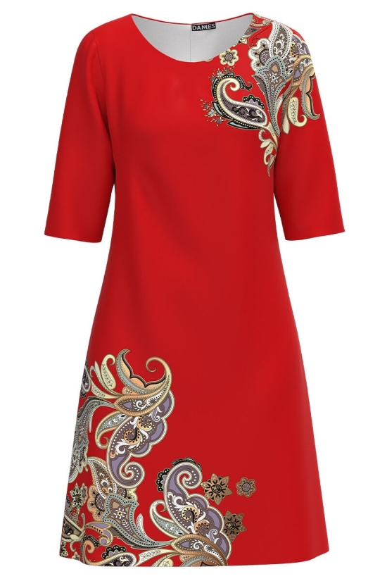 Rochie casual rosie imprimata cu model floral CMD3009