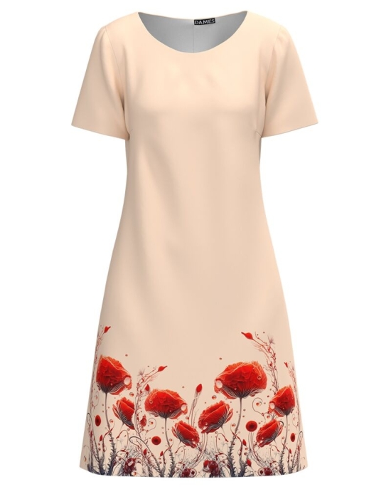 Rochie evazata imprimata cu model Maci CMD4329
