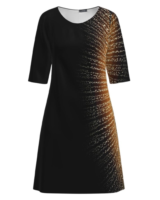 Rochie neagra cu imprimeu in contrast CMD2118