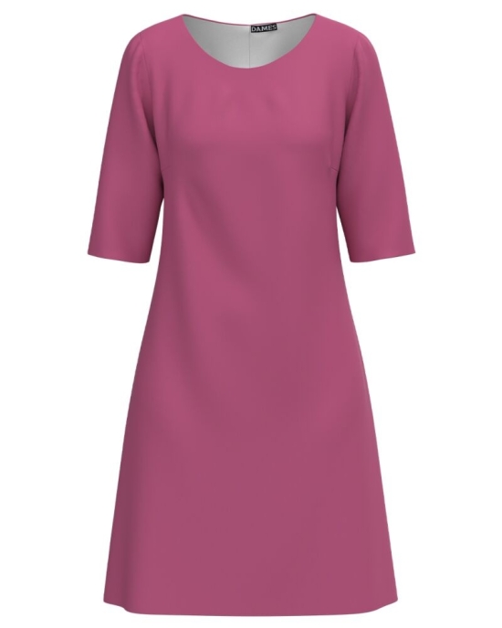 Rochie office roz imprimata digital CMD3373