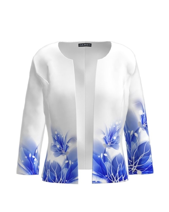 Sacou cambrat imprimat Floare albastra CMD1455