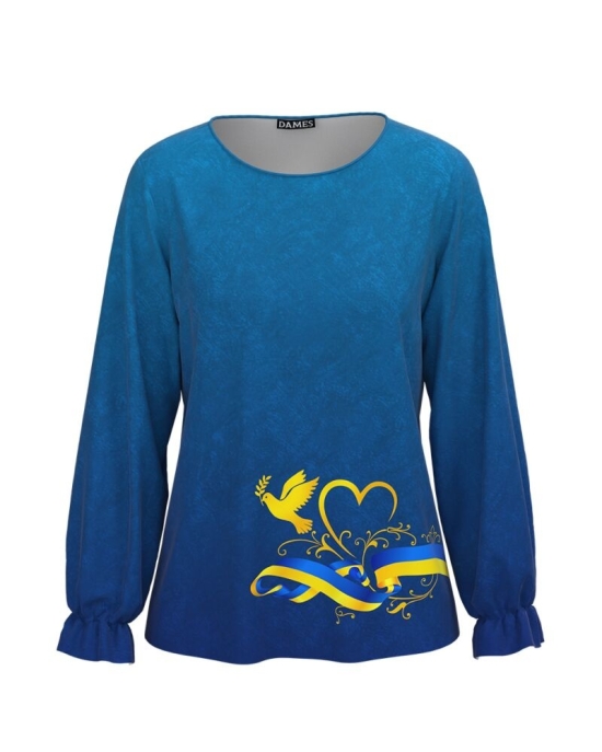 Bluza albastra imprimata Solidaritate pentru Ucraina CMD2139