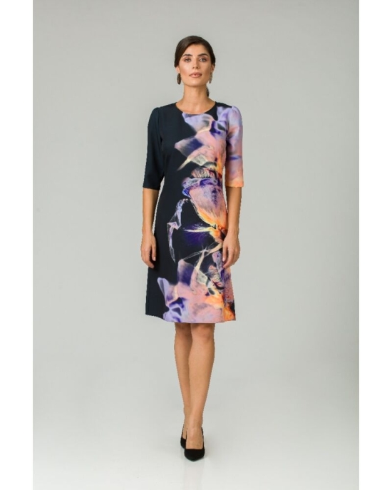 Rochie casual cu maneca imprimata digital floral Iris CMD199