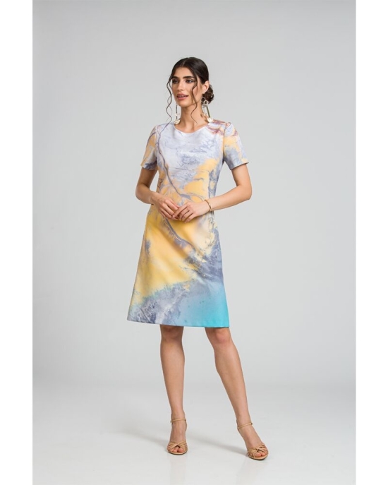 Rochie evazata imprimata digital CMD67
