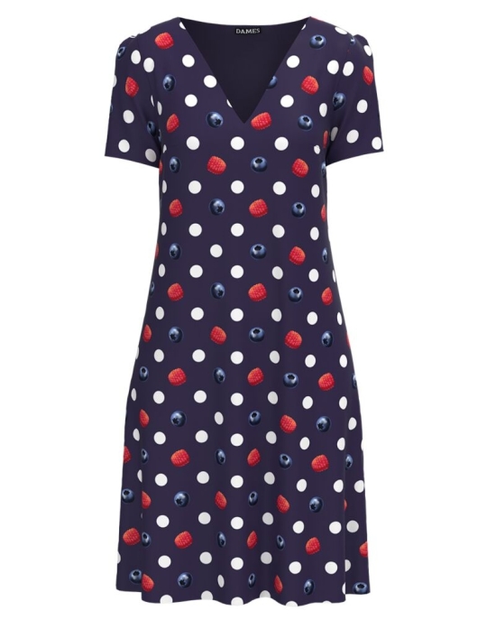 Rochie mov casual de vara imprimată cu model buline CMD2899