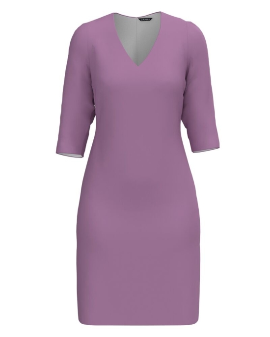 Rochie office mov cu decolteu in V CMD4847