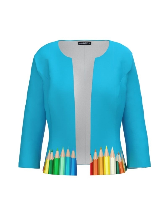 Sacou bleu cambrat imprimat Creioane Colorate CMD4558