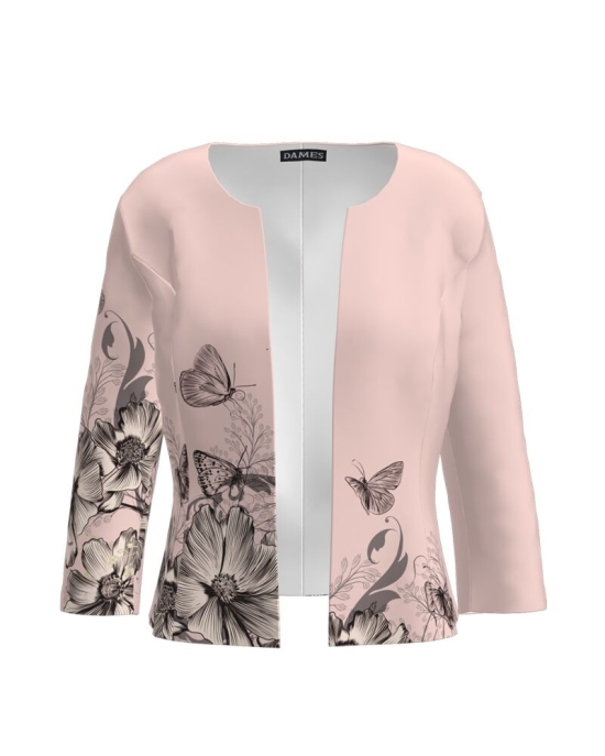 Sacou cambrat imprimat cu model floral CMD1361