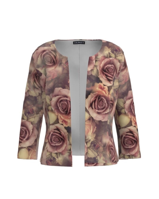 Sacou cambrat imprimat cu model Floral CMD3446