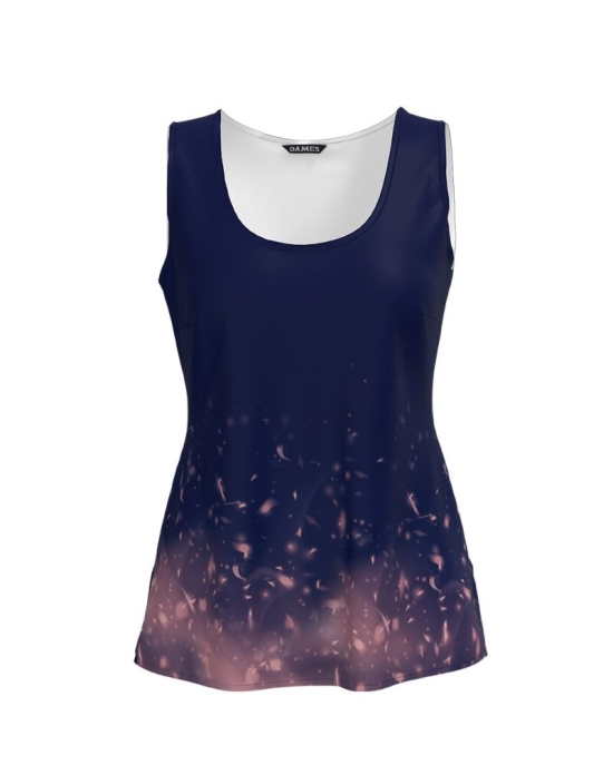 Top casual bleumarin imprimat digital CMD3739
