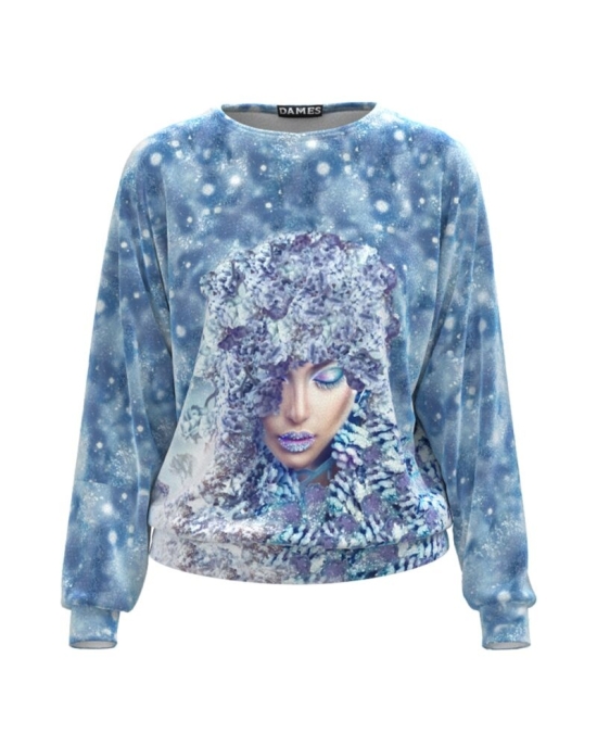 Bluza din catifea tip hanorac imprimata Frozen CMD4930