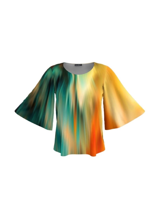 Bluza multicolora cu maneci tip fluture CMD3458