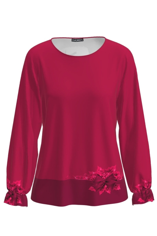 Bluza Viva Magenta imprimata cu model fundita CMD3730