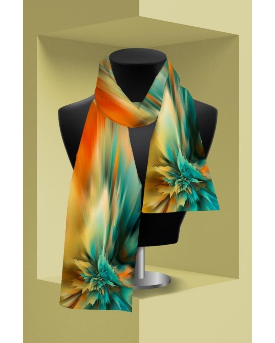 Esarfa subtire multicolora imprimata cu model abstract CMD2250