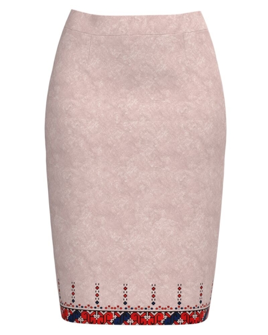 Fusta conica bej imprimata cu model traditional CMD2048