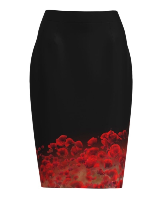 Fusta conica neagra imprimata Maci CMD4755