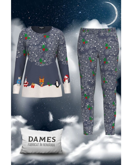 Pijamale de dama gri cu imprimeu Animat CMD1629