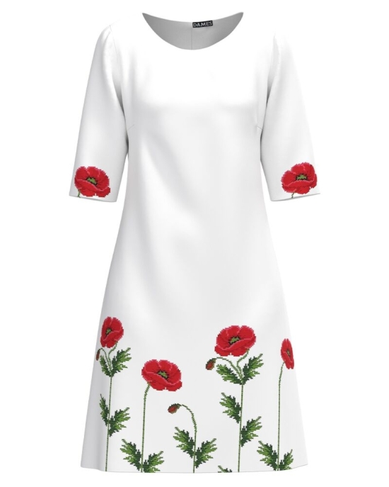 Rochie alba casual imprimata Maci CMD4305