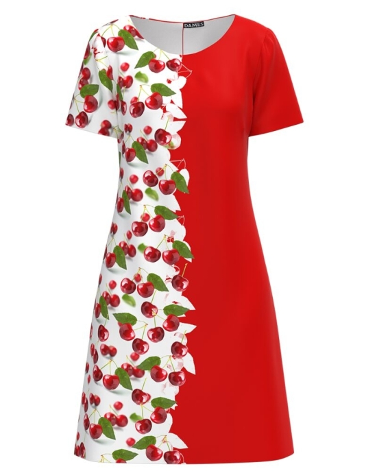 Rochie evazata in doua culori imprimata digital Cirese CMD991
