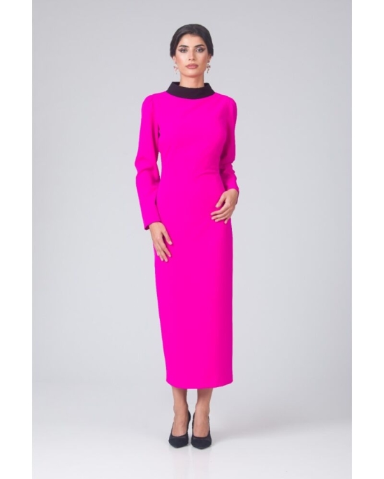 Rochie lungă fucsia cu spate decupat CMD4879