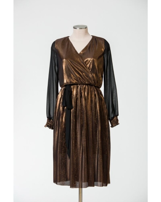 Rochie parte peste parte, bronz metalizat SR19