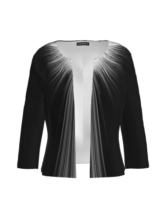Sacou negru cambrat imprimat digital CMD1254
