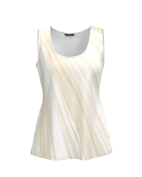 Top casual alb imprimat cu model grafic CMD4663