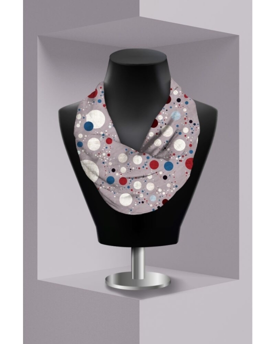 Esarfa circulara din catifea imprimata cu model multicolor CMD3319