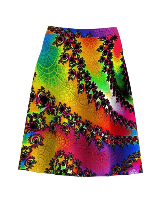 Fusta clos imprimata cu model multicolor CMD3231