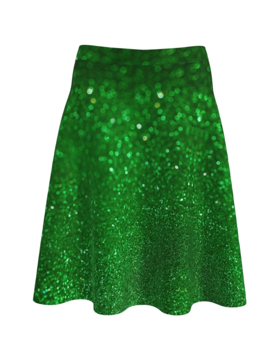 Fustă cloș imprimată Sparkling Green A817SG