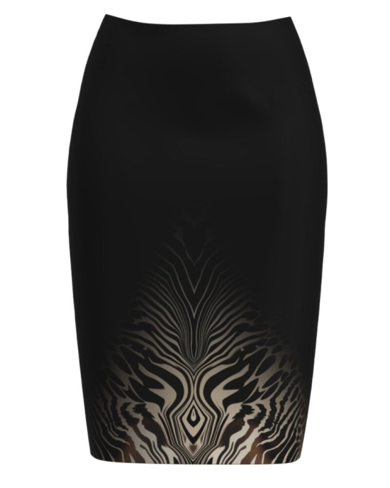 Fusta conica neagra imprimata cu model Animal print CMD2073