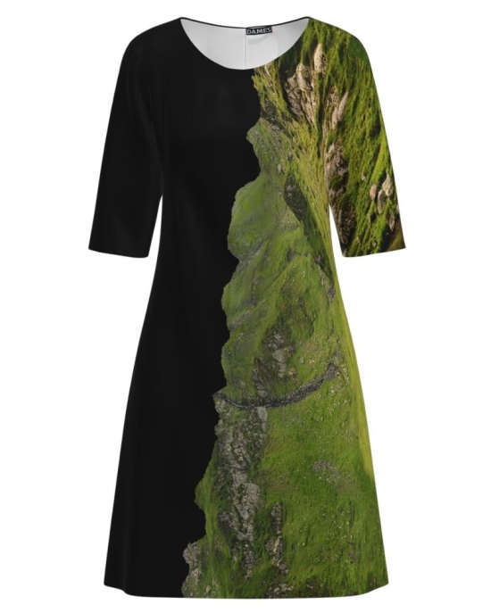 Rochie casual imprimata in doua culori CMD4149