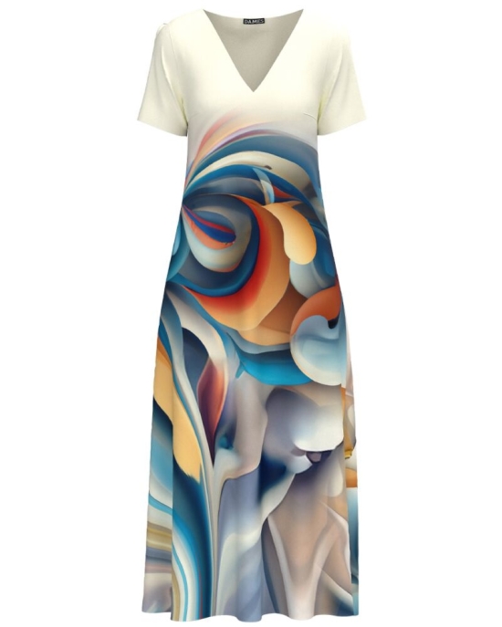 Rochie de vara lunga cu buzunare imprimata multicolor SS24