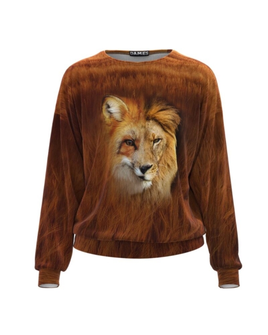 Bluza animal print tip hanorac din catifea CMD1385